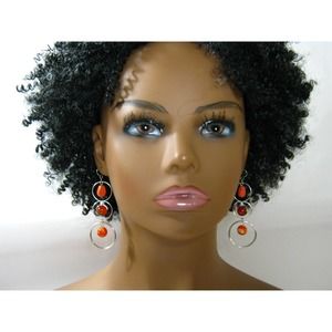 Art Glass Gemstone Beaded Long Chandelier 2.5 inch Drop Earrings